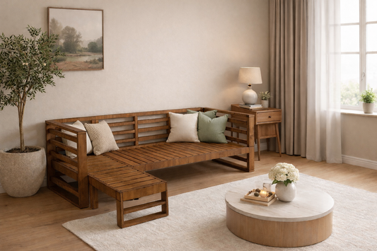 Elara Bed / L Shape Sofa