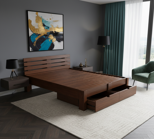 Athena Queen With Two Front Drawers