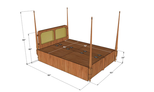 Heirloom Canopy Storage Bed-Queen