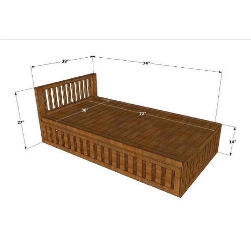 Aaden-Kid'S Trundle Cot measurement