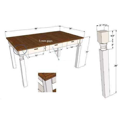 Amery-6 Seater Dining With Drawers