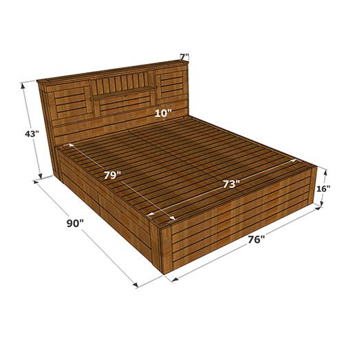 Arobelle King Cot With Headboard Storage And 2 Drawers