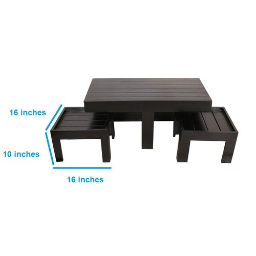 Braile- Coffee Table With Set Of Two Stools - ubyld