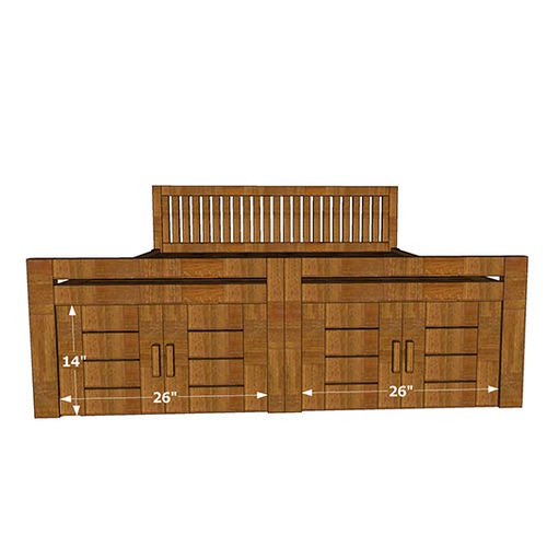 Dahna Queen Cot With 2 Drawer Storage And Front Storage