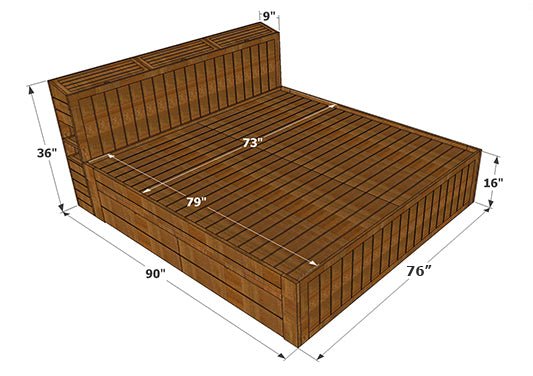 Garity King Cot With headboard Storage - ubyld