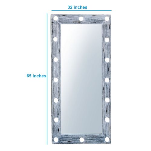 Tracy-Distressed Mirror With Led Lights - ubyld