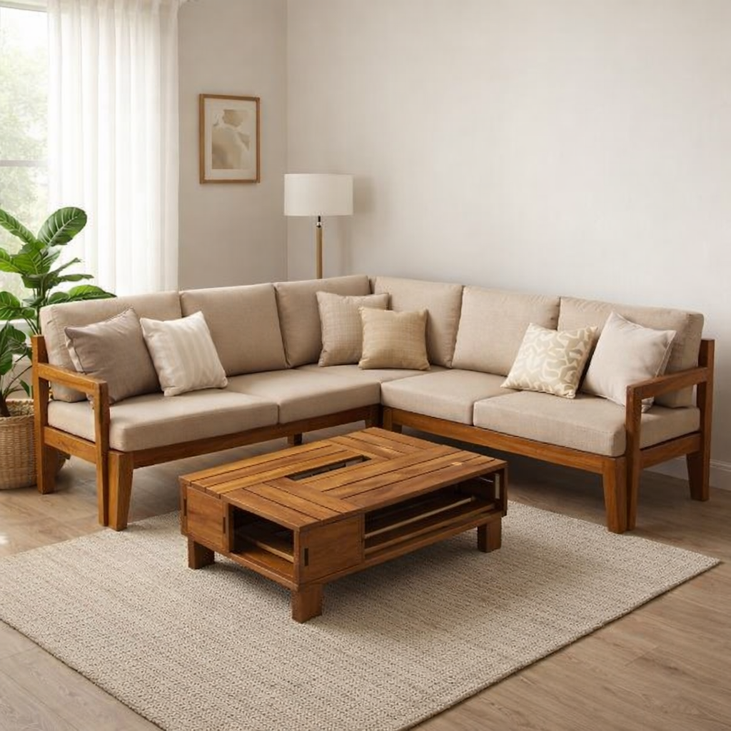 Armson- Sofa Bench With Crate Table