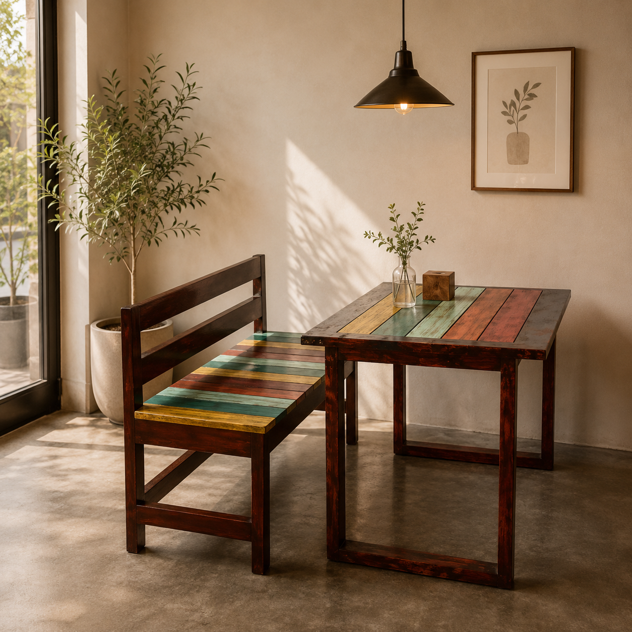 Bruce-2 Seater Dining Set