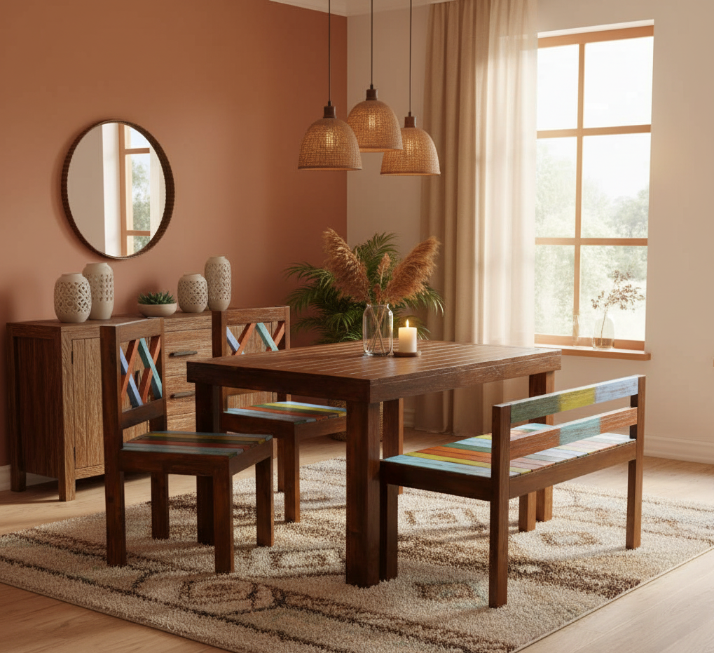 Ciro-4 Seater Dining Set