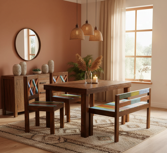 Ciro-4 Seater Dining Set