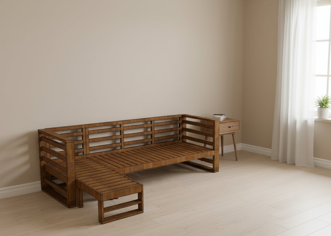 Elara Bed / L Shape Sofa