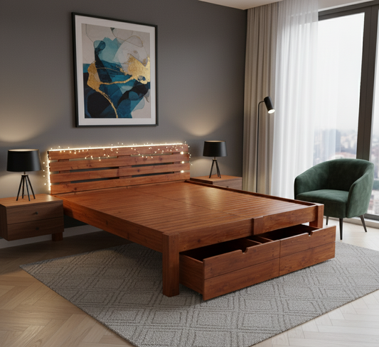 Athena Queen With Two Front Drawers