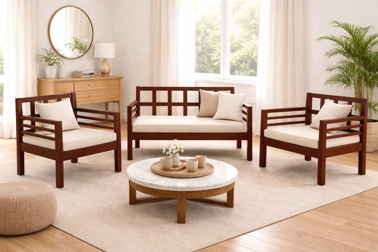 Glazer-3+1+1 Seater Sofas