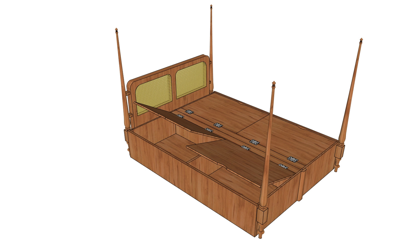 Heirloom Canopy Storage Bed-Queen