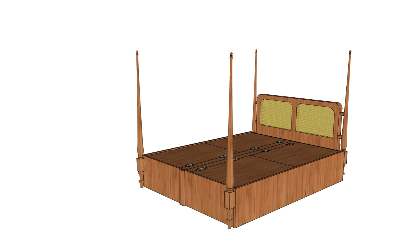 Heirloom Canopy Storage Bed-Queen