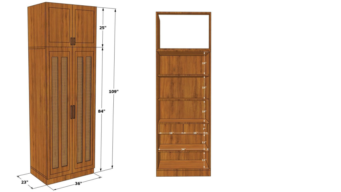 Lunaro Cane Wardrobe