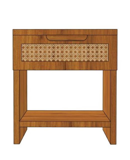 Cane Nest Bedside Table