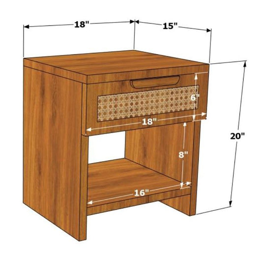 Cane Nest Bedside Table