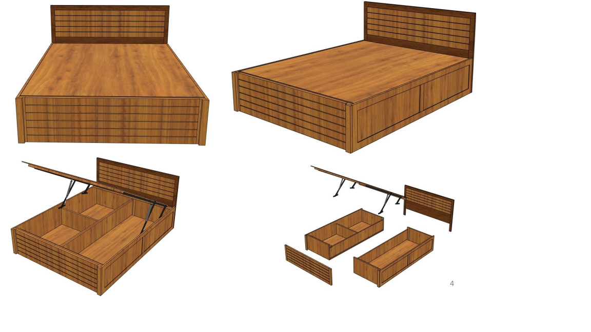 Ubyld Optima Hydraulic Storage Queen Bed