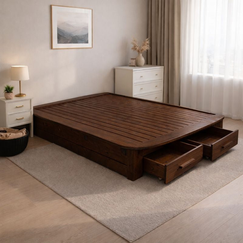 Rosen Queen Platform Cot With Two Drawers