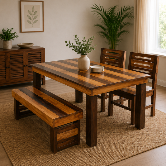 Swaraa- Ethnic 4 Seater Diner With Bench