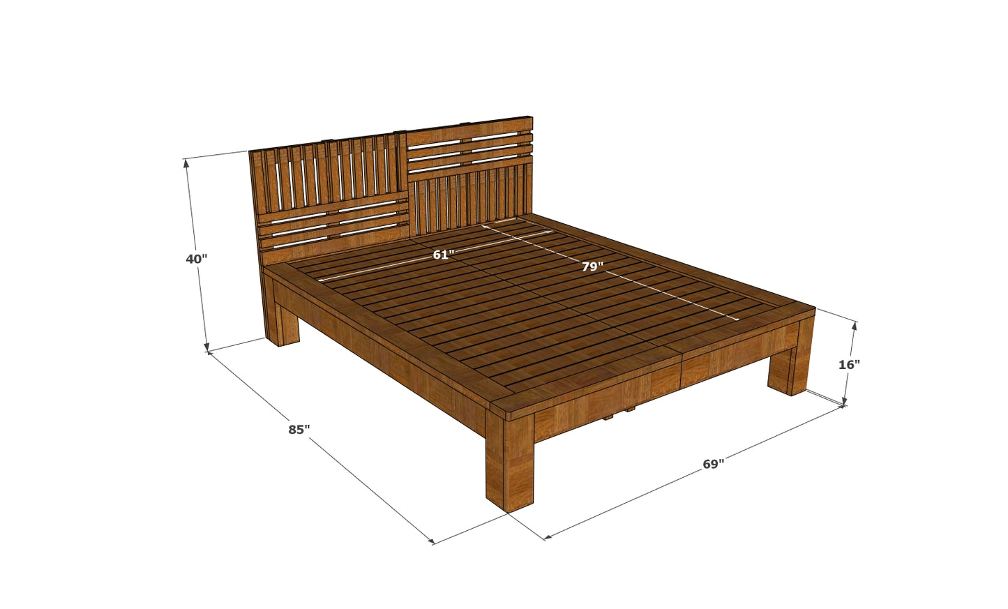 Autrey Queen Platform Cot