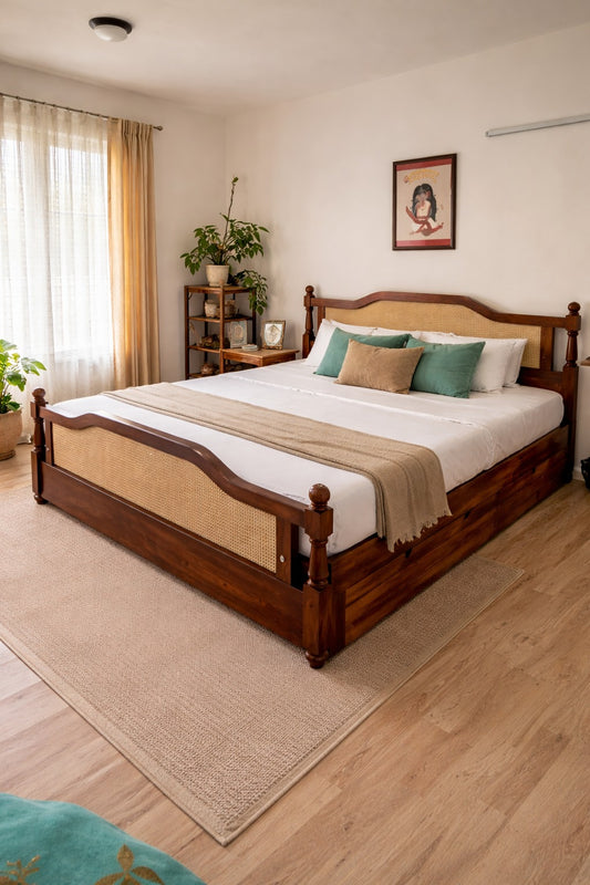 Serene Rattan Storage King Cot