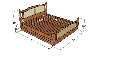 Serene Rattan Storage King Cot