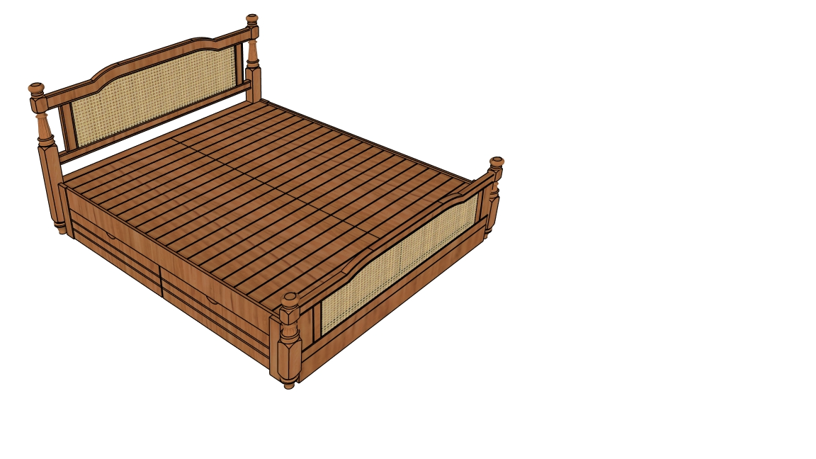 Serene Rattan Storage King Cot