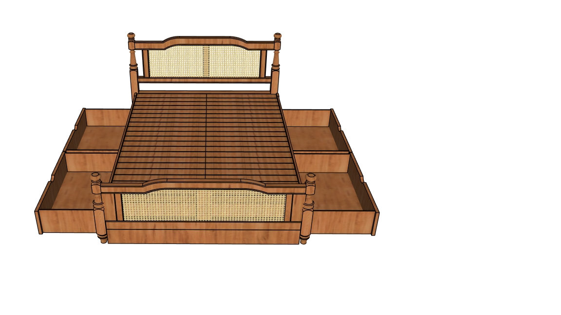 Serene Rattan Storage King Cot