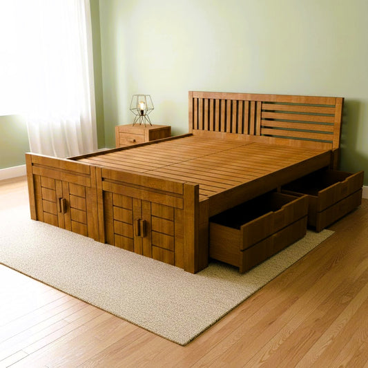 Dahna Queen Cot With 2 Drawer Storage And Front Storage