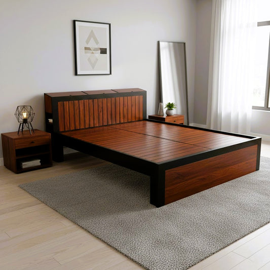 Garity Queen Cot With headboard Storage