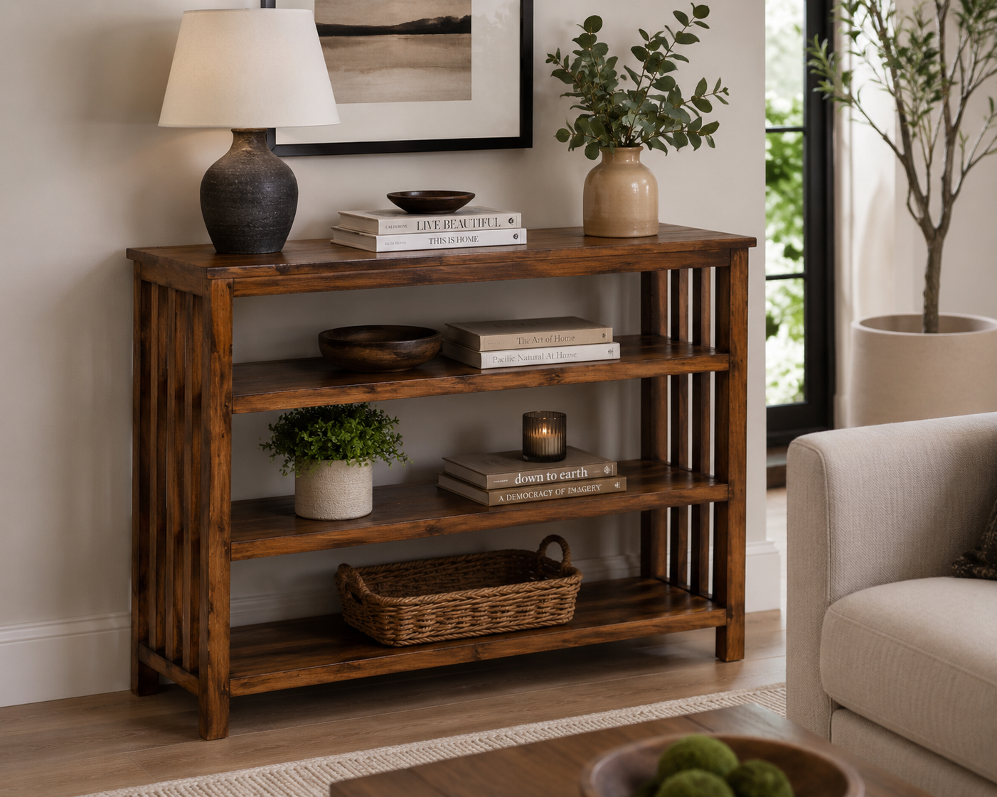 Greeko - Greek Styled Console Book Shelf