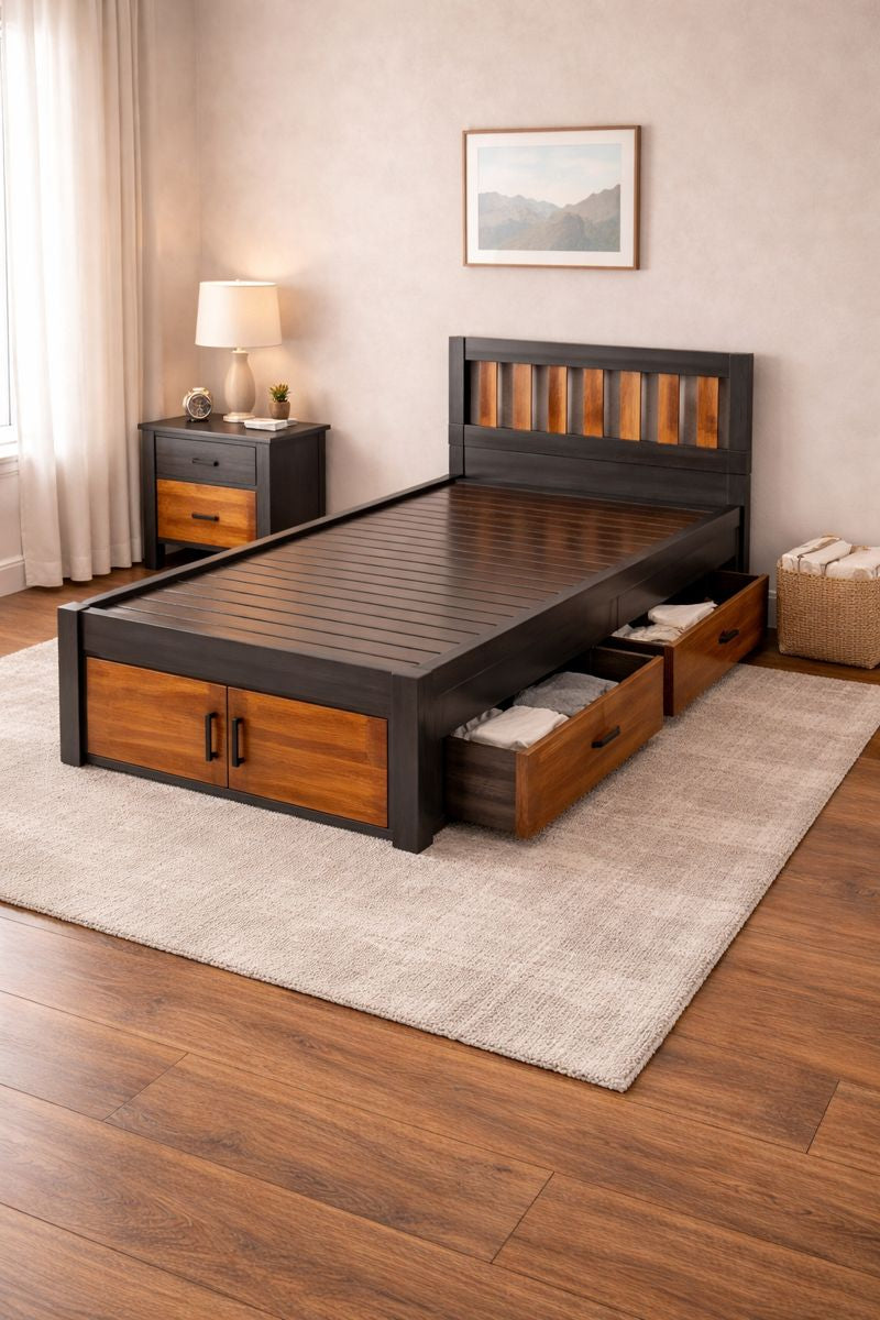 Olympia Single With Two Drawers And Shoe Cabinets