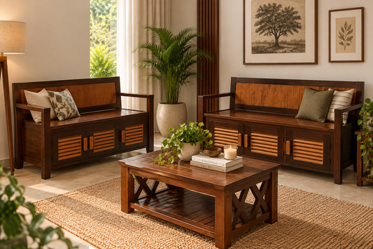 Roxanne- Set Of 2 Entryway Storage Benches