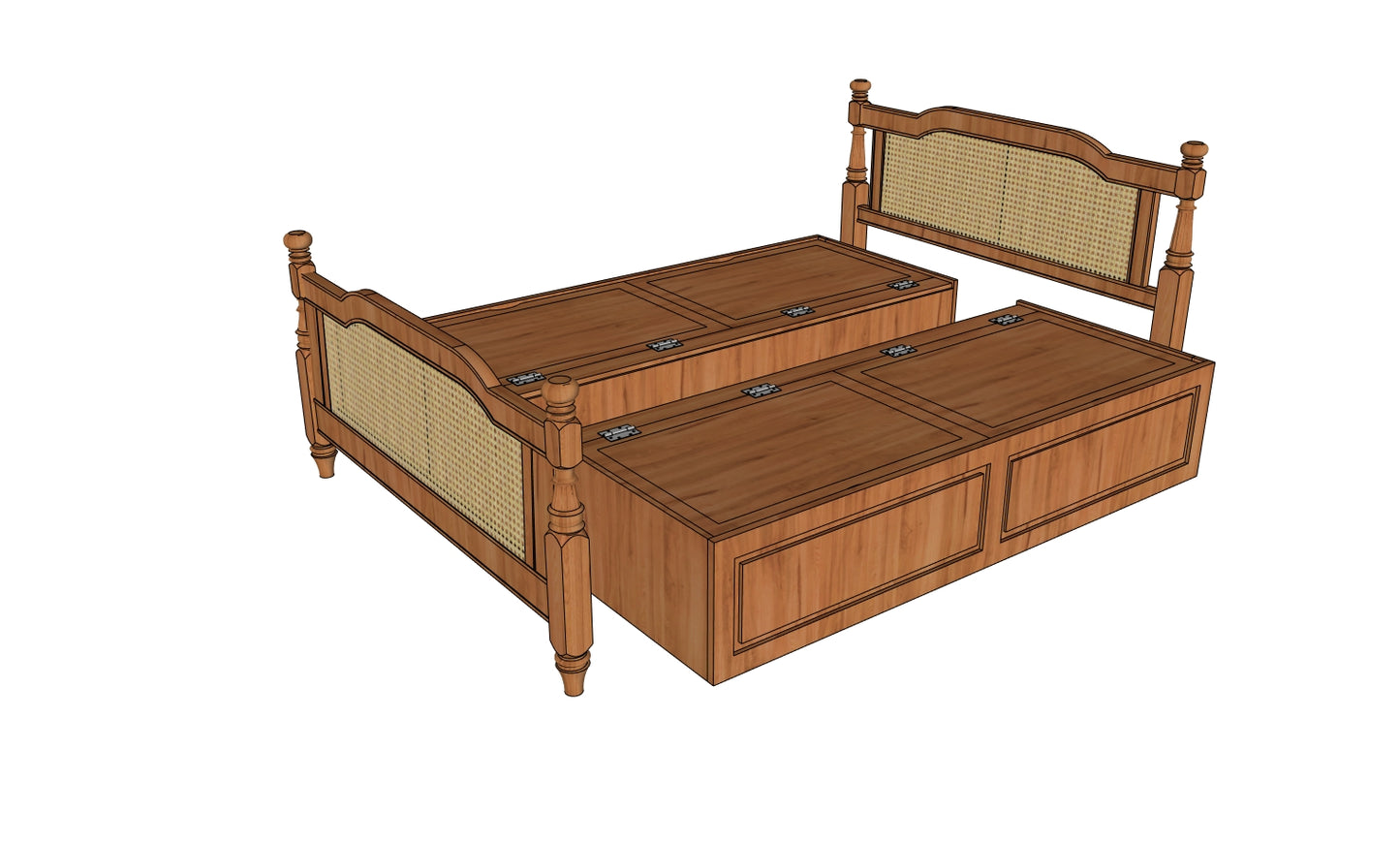 uByld Regalia Cane Storage Cot-Queen
