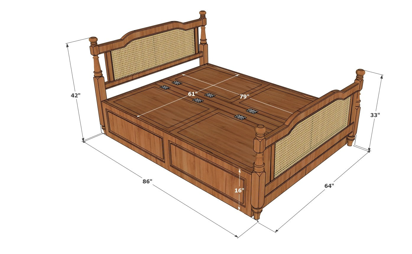 uByld Regalia Cane Storage Cot-Queen