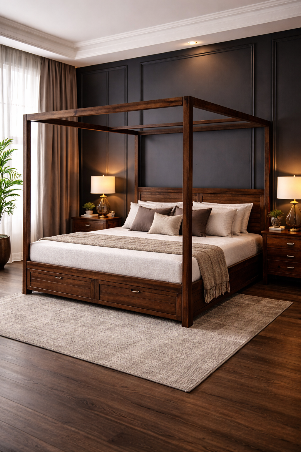 Zelmo Poster Queen Cot With 2 Front Drawers
