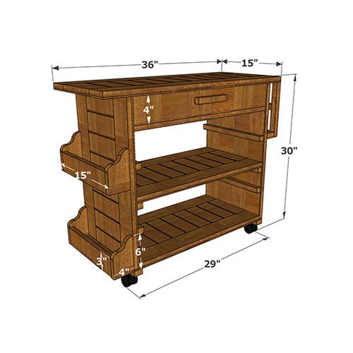 Ahalyam-Kitchen Trolley With Wheels