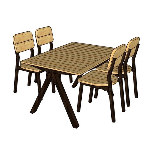 Ahrens-4 Seater Dining Set