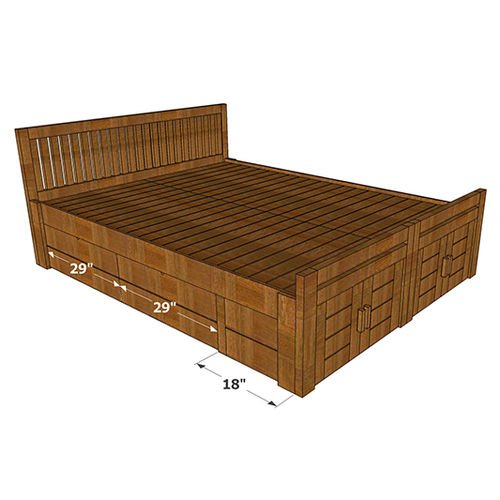 Dahna Queen Cot With 2 Drawer Storage And Front Storage