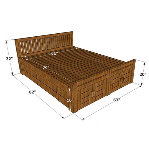 Dahna Queen Cot With 2 Drawer Storage And Front Storage
