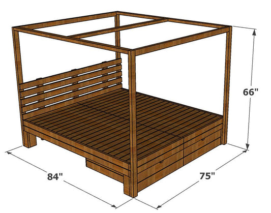 Zelmo Poster King Cot with 2 Front Drawers - ubyld