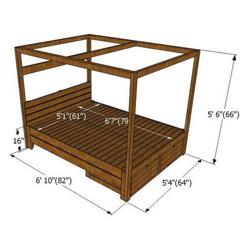 Zelmo Poster Queen Cot With 2 Front Drawers - ubyld